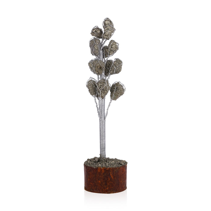 Pyrite Tree - 8.5 x 2 Inches | Semi Precious Tree/ Gemstone Tree for Wealth & Positive Energy