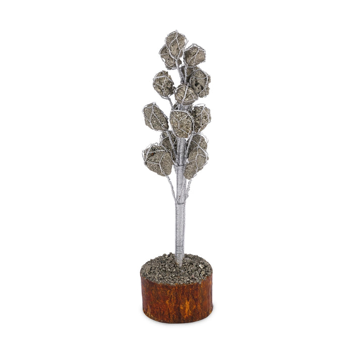 Pyrite Tree - 8.5 x 2 Inches | Semi Precious Tree/ Gemstone Tree for Wealth & Positive Energy