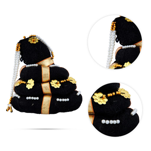 Andal Kondai - 4 Inches | Moti Beads Andal Kondai/ Ring Design Hair Bun/ Hair Accessory for Deity - Head & Face Accessories
