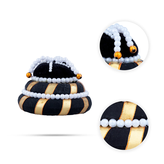 Andal Kondai - 2.75 Inches | Moti Beads Andal Kondai/ Ring Design Hair Bun/ Hair Accessory for Deity - Head & Face Accessories