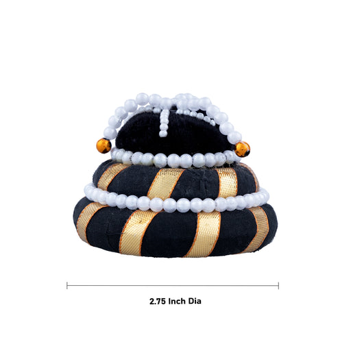 Andal Kondai - 2.75 Inches | Moti Beads Andal Kondai/ Ring Design Hair Bun/ Hair Accessory for Deity - Head & Face Accessories