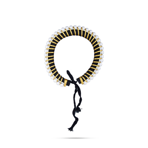 Hair Ring Juda - 6.5 Inches | Moti Beads Hair Accessory/ Black Hair Bun for Deity - Head & Face Accessories