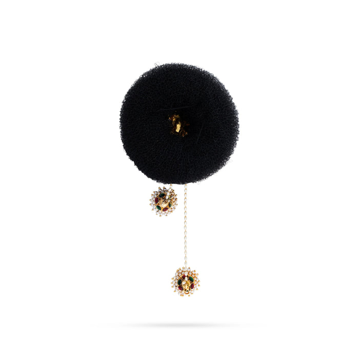 Decorated Andal Kondai - 3 Inches | Moti Beads & Stone Andal Kondai/ Hair Accessory for Deity - Head & Face Accessories