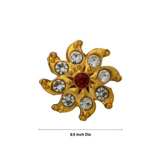 Stone Sun and Moon Billai - 0.5 Inch | Stone Jewellery/ Gold Polish Hair Accessories for Deity/ 5 Gms Approx - Head & Face Accessories