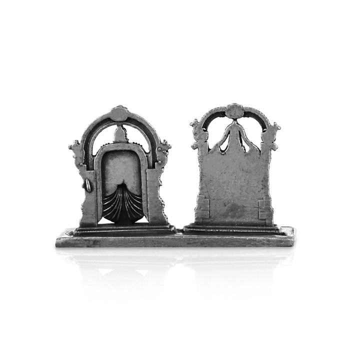 Perumal Thayar With Base - 1.75 X 2.5 Inches | Silver Balaji Thayar/ Antique Polish Thayar Perumal For Pooja - German Silver Murties