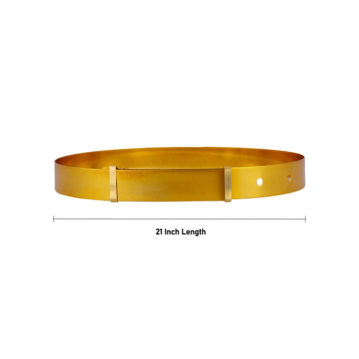 Hip Belt - 21 Inches | Gold Polish Waist Belt/ Ottiyanam/ Adjustable Jewellery for Saree & Festive Wear