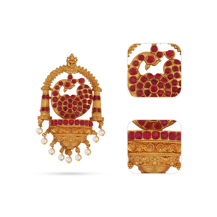Jada Pin - 2 x 1.5 Inches | Jada Billa/ Lakshmi peacock Design Hair Accessory/ Artificial Jewellery For women - Ethnic Wear Accessories