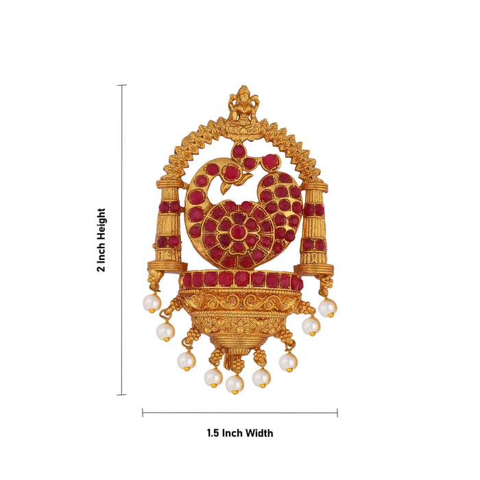 Jada Pin - 2 x 1.5 Inches | Jada Billa/ Lakshmi peacock Design Hair Accessory/ Artificial Jewellery For women - Ethnic Wear Accessories