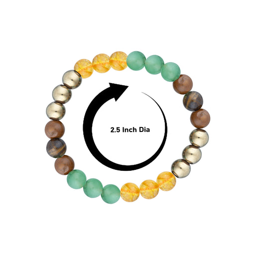 Green Aventurine & Citrine & Golden Pyrite & Tiger Eye Bracelet - 2.5 Inches | Stone Bracelet for Wealth - Bracelet