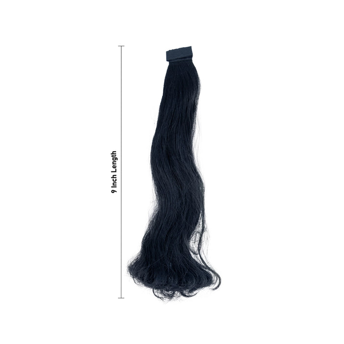 Artificial Hair - 9 Inches | Fake Hair For Traditional Styling / Synthetic Hair Extensions & Deity Decor - Ethnic Wear Accessories