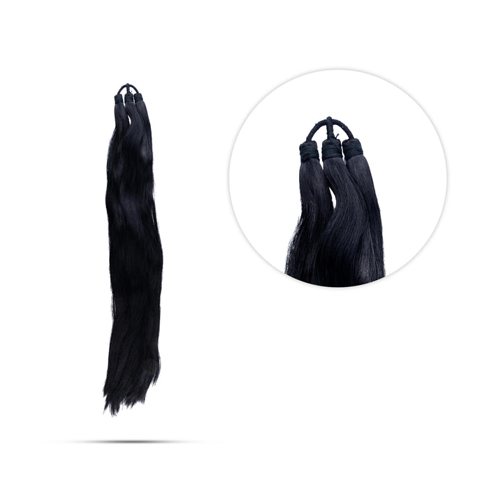 Artificial Hair - 12 Inches | Synthetic Hair Extensions/ Fake Hair For Traditional Styling & Deity Decor - Ethnic Wear Accessories