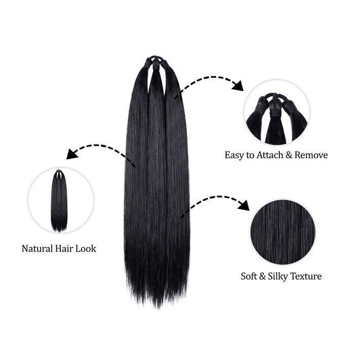 Artificial Hair - 18 Inches | Synthetic Hair Extensions/ Fake Hair For Traditional Styling & Deity Decor