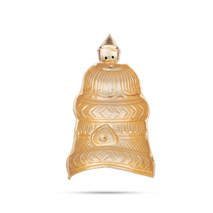 Half Kireedam - 7 x 3 Inches | Gold Polish Half Crown/ Single Stone Kiridam for Deity Decor - Head & Face Accessories