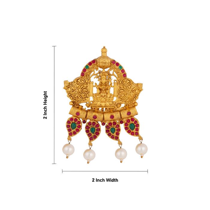 Jada Billa - 2 x 2 Inches | Jada Pin / Lakshmi Design Hair Accessory / Stone Jewellery For women - Ethnic Wear Accessories