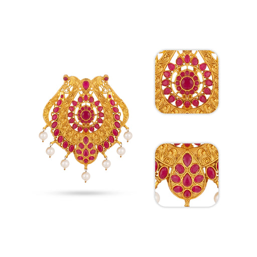 Jada Billa - 2 x 2 Inches | Jada Pin / Lakshmi Design Hair Accessory / Stone Jewellery For women - Ethnic Wear Accessories