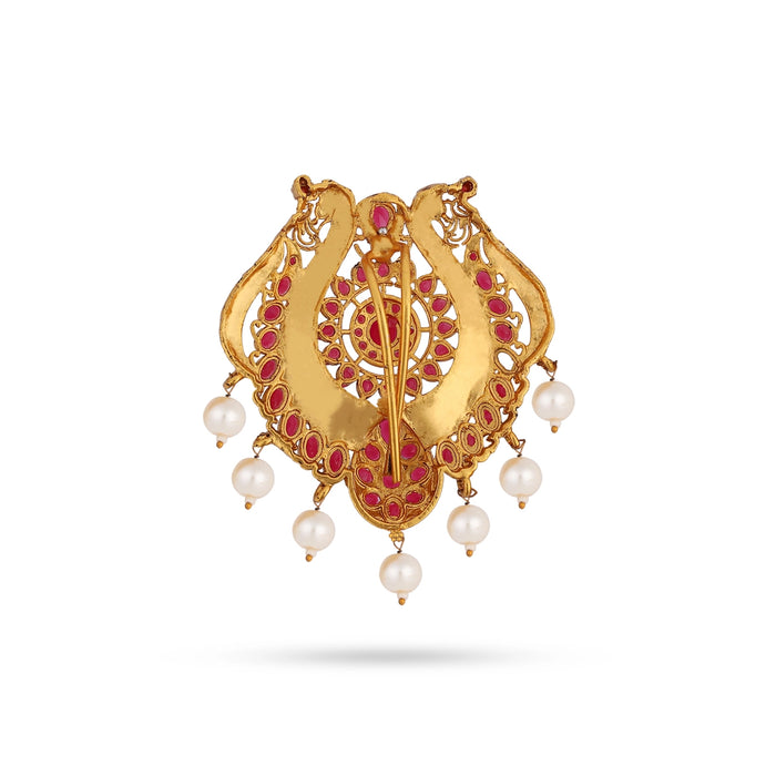 Jada Billa - 2 x 2 Inches | Jada Pin / Lakshmi Design Hair Accessory / Stone Jewellery For women - Ethnic Wear Accessories