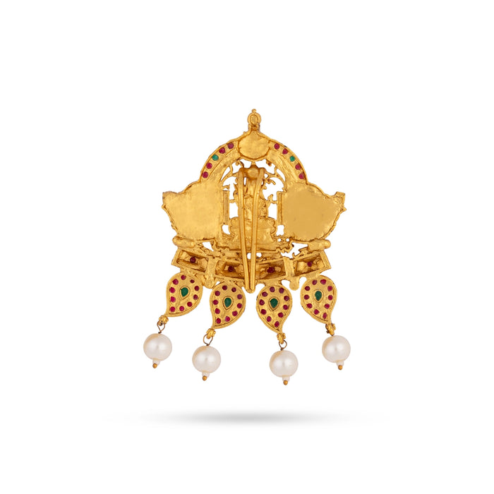 Jada Billa - 2 x 2 Inches | Jada Pin / Lakshmi Design Hair Accessory / Stone Jewellery For women - Ethnic Wear Accessories