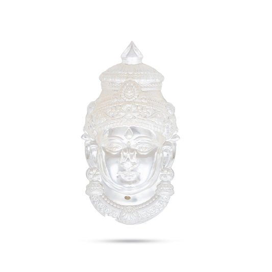 Varalakshmi Face - 5 x 2.5 Inches | Lakshmi Face In Silver/ Devi Face for Deity Decor/ 48 Gms Approx - Head & Face Accessories