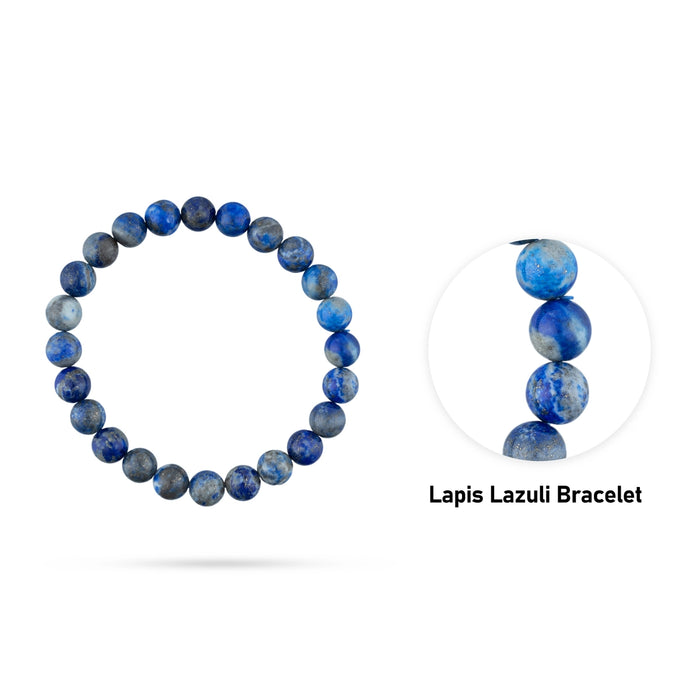 Lapis Lazuli Bracelet - 2.5 Inches | Blue Lapis Bracelet/ Lapis Stone Bracelet for Promoting Inner Peace - Bracelet