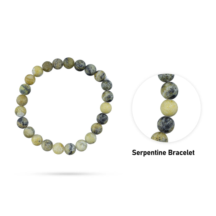 Serpentine Bracelet - 2.5 Inches | Serpentine Stone Bracelet/ Serpentine Hand Band for Kundalini Energy - Bracelet