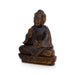 Buddha Statue Sitting on Flower Base -6 x 4.5 inches | Tiger eye Semi precious stone/Stone buddha Murti / Buddha Idol for Home - Sphatik & Semi Precious Stone Murties