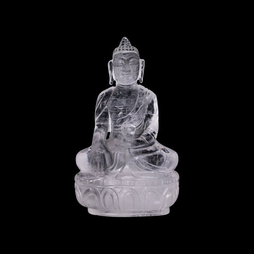 Buddha Sitting on Base Statue - 5.5 x 3.5 Inches | Sphatik Buddha Idol / Buddha Murti for Home Decor - Sphatik & Semi Precious Stone Murties