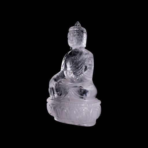 Buddha Sitting on Base Statue - 5.5 x 3.5 Inches | Sphatik Buddha Idol / Buddha Murti for Home Decor - Sphatik & Semi Precious Stone Murties