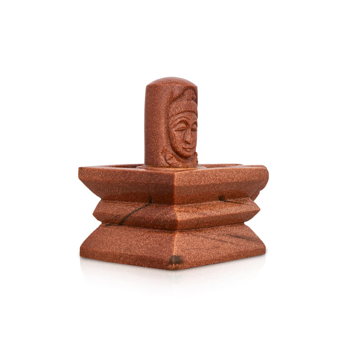 Red Sun Stone Shiv Ling Murti - 4 x 5 Inches | Shiva Lingam Statue/ Shiv Ling Statue for Pooja - Sphatik & Semi Precious Stone Murties