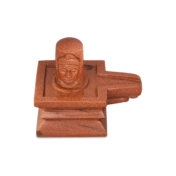 Red Sun Stone Shiv Ling Murti - 4 x 5 Inches | Shiva Lingam Statue/ Shiv Ling Statue for Pooja - Sphatik & Semi Precious Stone Murties