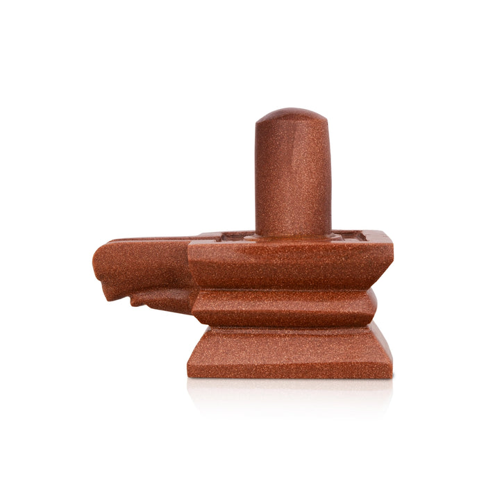 Red Sun Stone Shiv Ling Murti - 4 x 5 Inches | Shiva Lingam Statue/ Shiv Ling Statue for Pooja - Sphatik & Semi Precious Stone Murties