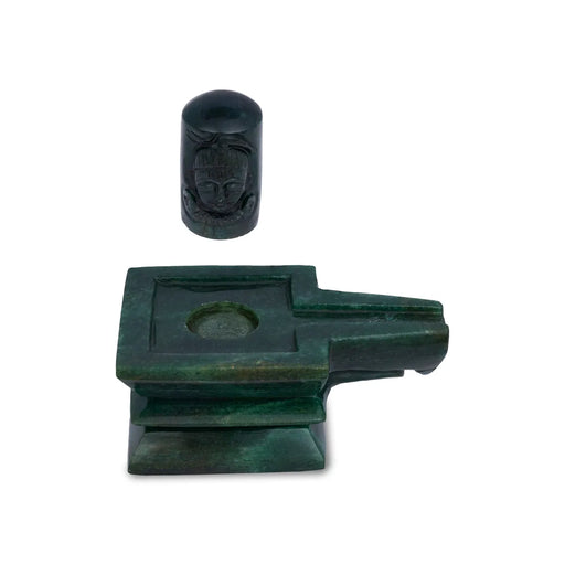 Banaling Face with Yoni - 4.5 x 5.5 inches | Jade Stone idol / Shivaling/ Banalinga Murti / Precious stone Banalingam For Pooja - Sphatik & Semi Precious Stone Murties