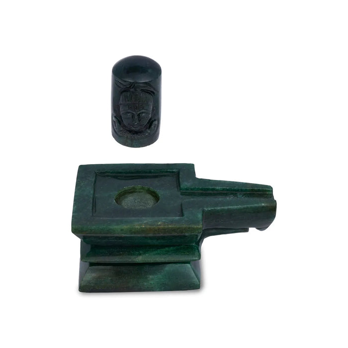 Banaling Face with Yoni - 4.5 x 5.5 inches | Jade Stone idol / Shivaling/ Banalinga Murti / Precious stone Banalingam For Pooja - Sphatik & Semi Precious Stone Murties
