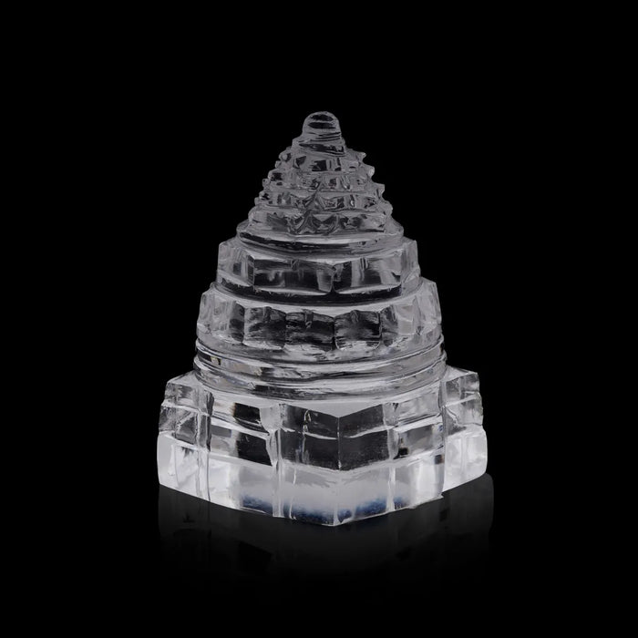 Meru Shree Yantram - 2 Inches | Maha Meru Yantra / Spatik Sri Chakra Yantra for Home - Maha Meru & Yantra
