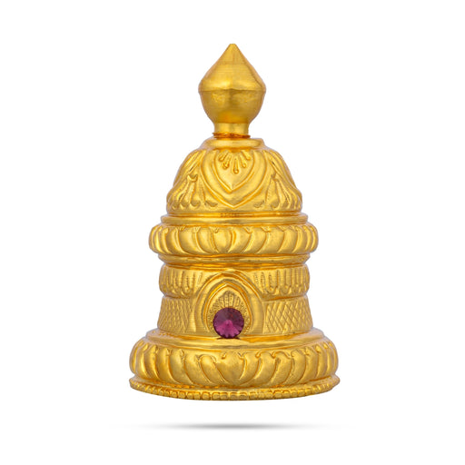 Full Crown - 3.5 x 2 Inches | Gold Polish Kireedam/ Single Stone Kiridam/ Mukut For Deity Decor - Head & Face Accessories