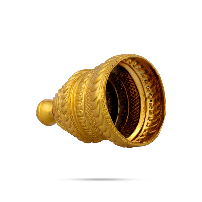 Full Crown - 3.5 x 2 Inches | Gold Polish Kireedam/ Single Stone Kiridam/ Mukut For Deity Decor - Head & Face Accessories