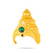Half Crown - 3.5 x 2.5 Inches | Gold Polish Half Kiridam/ Half Kireedam/ Single Stone Half Mukut for Deity - Head & Face Accessories