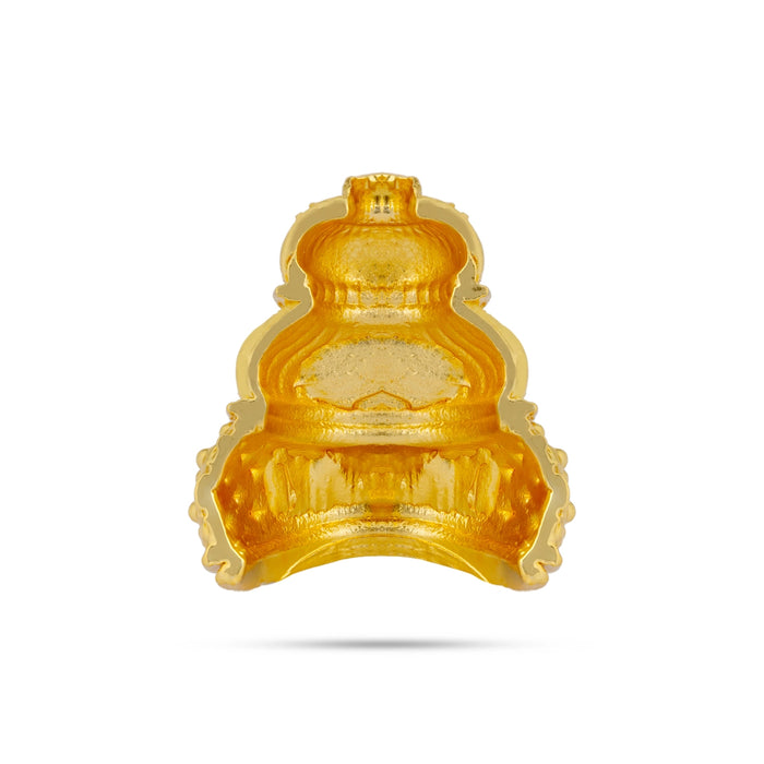 Half Crown - 1 X 1 Inch | Gold Polish Kireedam/ Single Stone Kiridam/ Mukut For Deity Decor - Head & Face Accessories
