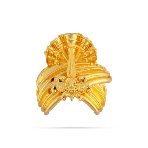 Half Crown - 1 x 0.75 Inches | Gold Polish Half Kireedam/ Half Kiridam/ Single Stone Half Mukut for Deity - Head & Face Accessories