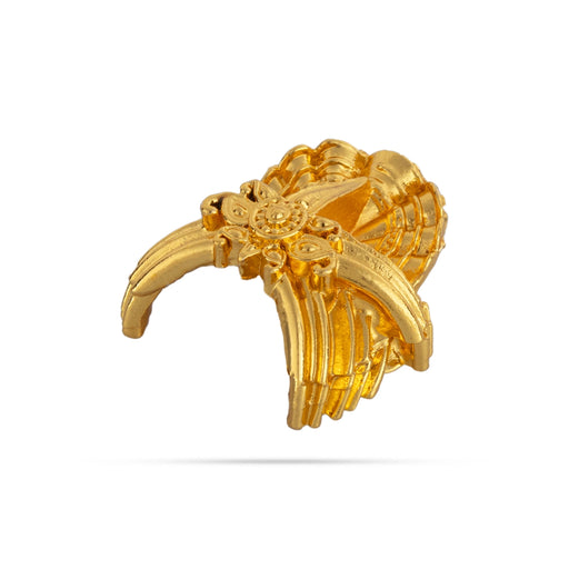 Half Crown - 1 x 0.75 Inches | Gold Polish Half Kireedam/ Half Kiridam/ Single Stone Half Mukut for Deity - Head & Face Accessories