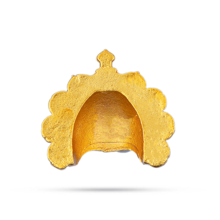 Half Crown - 1 x 0.75 Inches | Gold Polish Half Kireedam/ Half Kiridam/ Single Stone Half Mukut for Deity - Head & Face Accessories