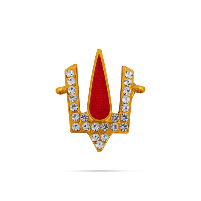 Vishnu Tilak - 1.25 x 1 Inches | V Shape & Gold Enamel Polish Perumal Namam/ Stone Namam for Deity - Head & Face Accessories