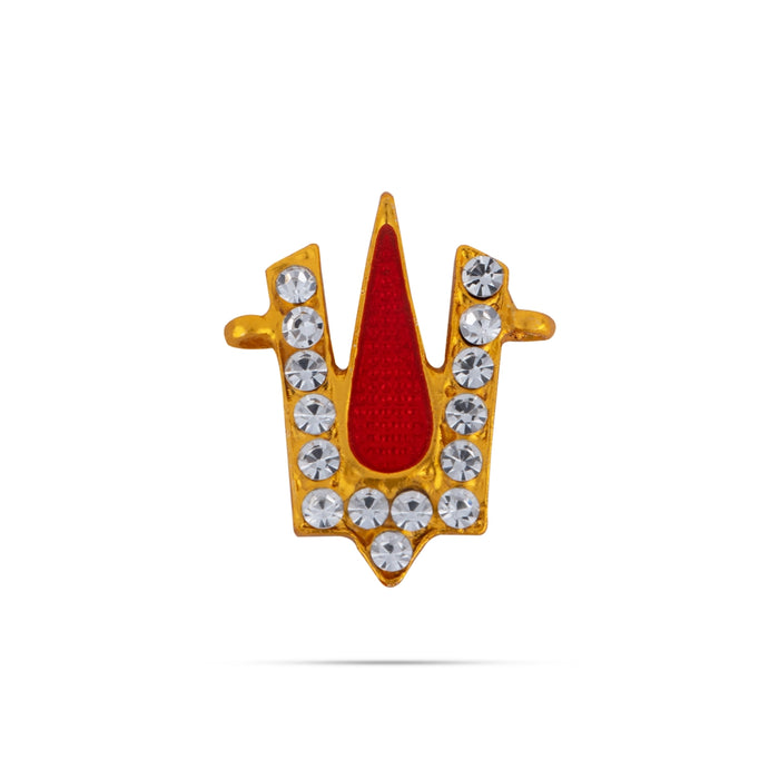 Vishnu Tilak - 1 x 0.75 Inches | V Shape & Gold Enamel Polish Perumal Namam/ Stone Namam for Deity - Head & Face Accessories
