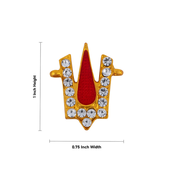 Vishnu Tilak - 1 x 0.75 Inches | V Shape & Gold Enamel Polish Perumal Namam/ Stone Namam for Deity - Head & Face Accessories