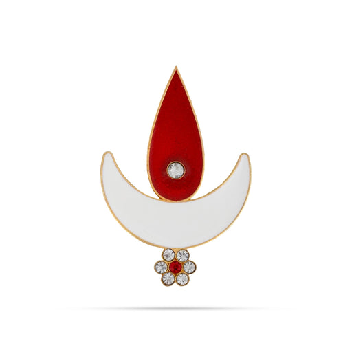 Tilak - 2.75 x 2 Inches | Stone Pottu / Enamel With Stone Design Tilakam - Head & Face Accessories
