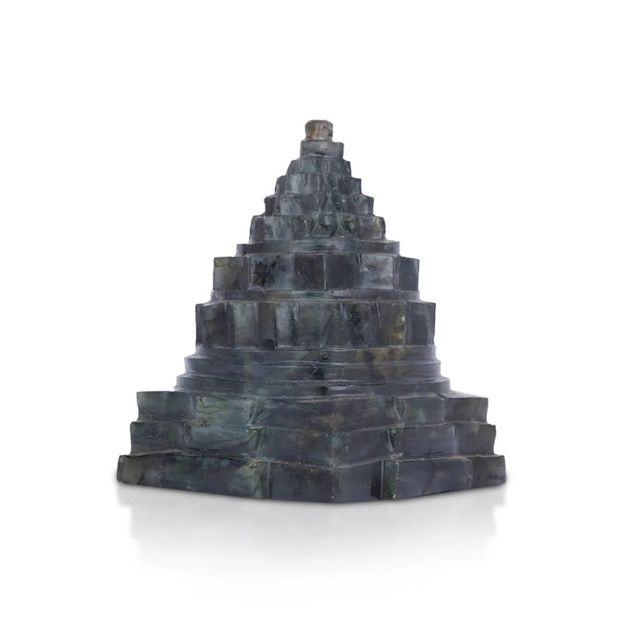 Maha Meru - 4.5 x 3.75 Inches | Labradorite Sri Yantra/ Mahameru Yantra/ Shri Yantra for Pooja - Maha Meru & Yantra