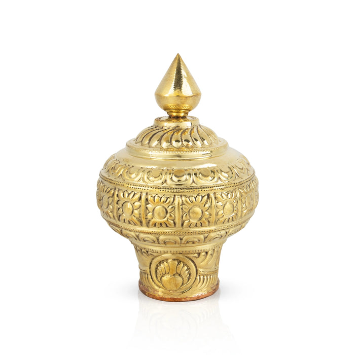 Vairamudi Crown - 7.5 x 2.5 Inches | Gold Polish Kireedam/ Mukut/ Kiridam for Deity