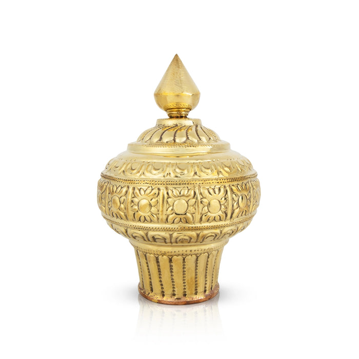 Vairamudi Crown - 7.5 x 2.5 Inches | Gold Polish Kireedam/ Mukut/ Kiridam for Deity