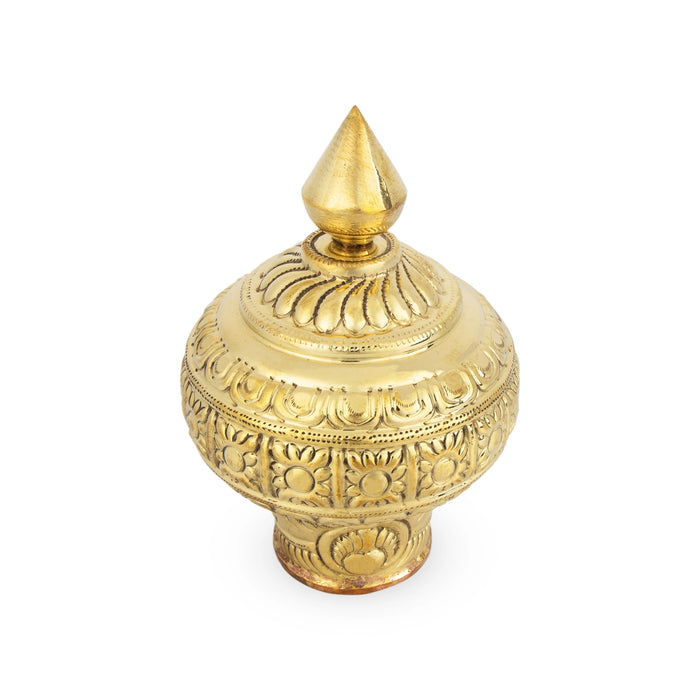 Vairamudi Crown - 7.5 x 2.5 Inches | Gold Polish Kireedam/ Mukut/ Kiridam for Deity