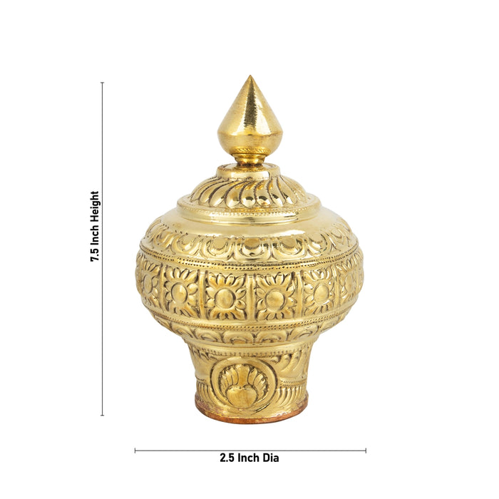 Vairamudi Crown - 7.5 x 2.5 Inches | Gold Polish Kireedam/ Mukut/ Kiridam for Deity