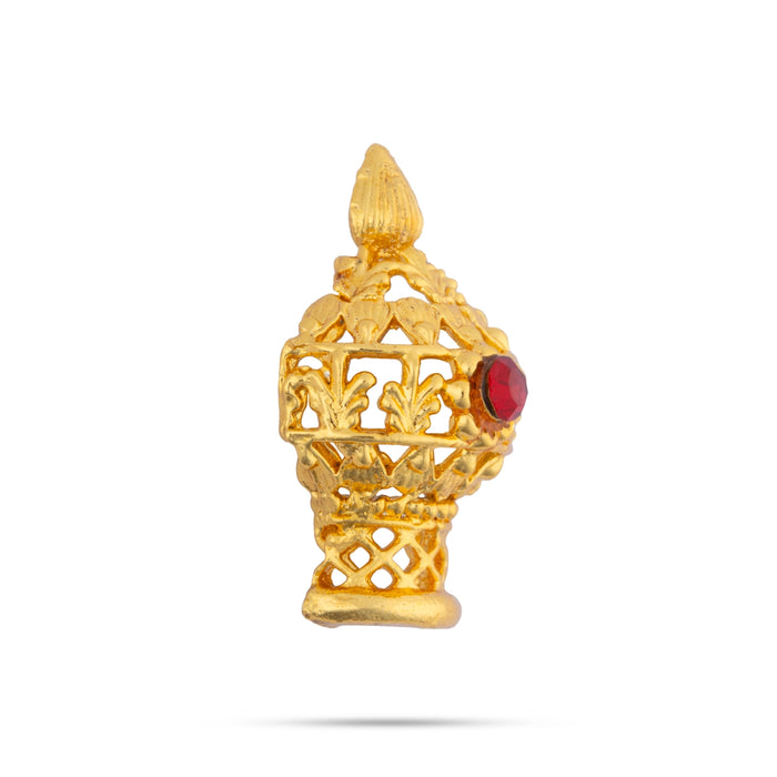 Half Vairamudi Crown - 1 x 0.5 Inch | Gold Polish & Single Stone Kireedam/ Kiridam/ Mukut for Deity - Head & Face Accessories